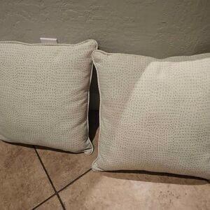 Over Sized Throw Pillows with Removable Washable Covers Set of 2 Beige Textured